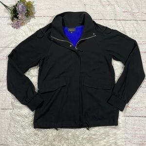 Aritzia Babaton Black Silk Jordan Bomber Utility Jacket